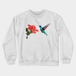 Flying Humming Bird Hibiscus flower Crewneck Sweatshirt